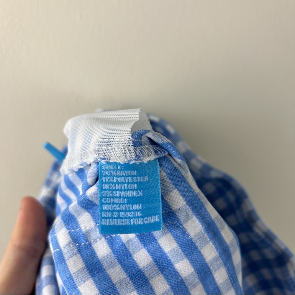 J. Mclaughlin Blue White Gingham Amelia Cloth Pull On Masie Shorts - Picture 5 of 6